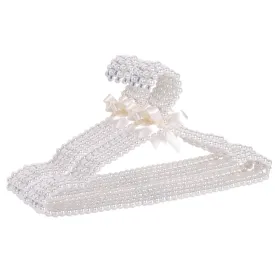 10 Pack White Pearl Bow Clothes Hanger For Bride Wedding Dress,Shirt Bra Clothin