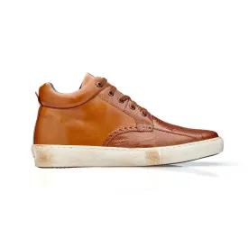 Belvedere Omar in Antique Walnut Genuine Ostrich Leg & Italian Calf Sneakers