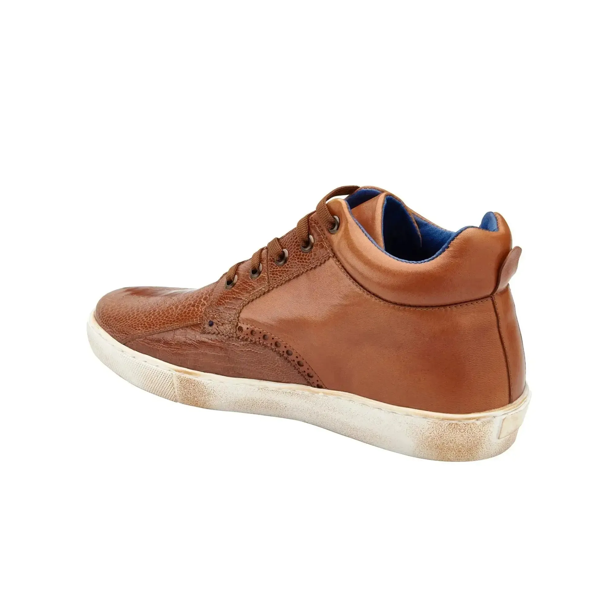 Belvedere Omar in Antique Walnut Genuine Ostrich Leg & Italian Calf Sneakers