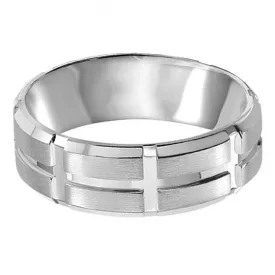 Block Beveled Edge 6mm Wedding Ring