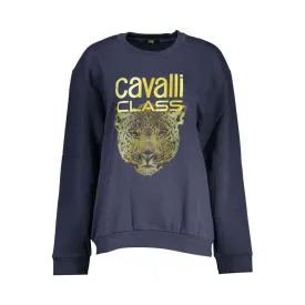 Cavalli Class Elegant Blue Fleece Crew Neck Sweatshirt