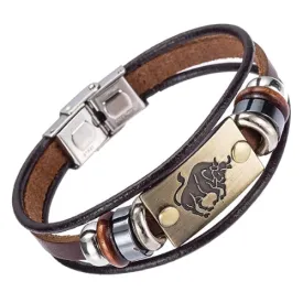 Classy Men Taurus Zodiac Sign Bracelet