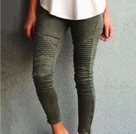 Cool High Waisted Ankle Zipper Skinny Pants Trousers