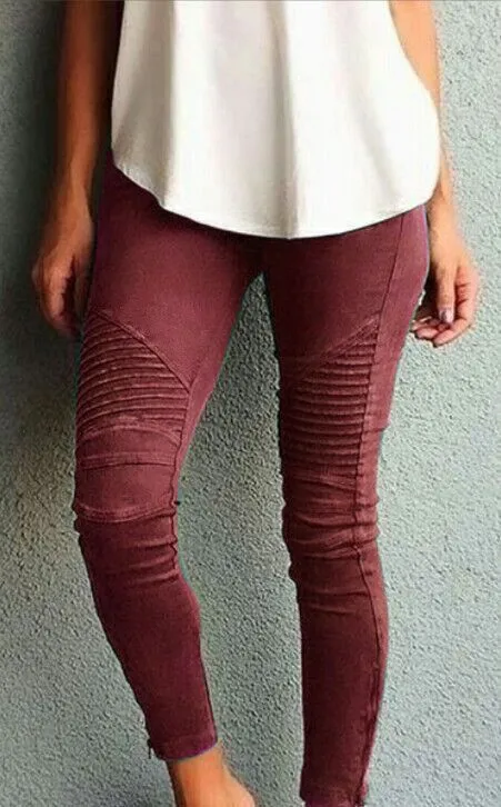 Cool High Waisted Ankle Zipper Skinny Pants Trousers