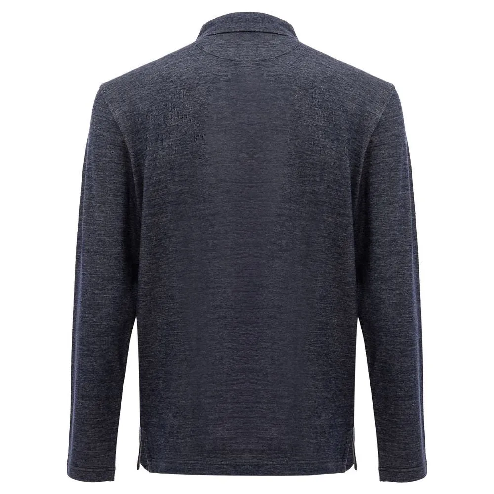 Corneliani Blue Wool Polo Shirt