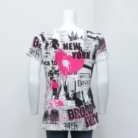 CR1703 Ladies Newspaper T-Shirts - 15 Pcs