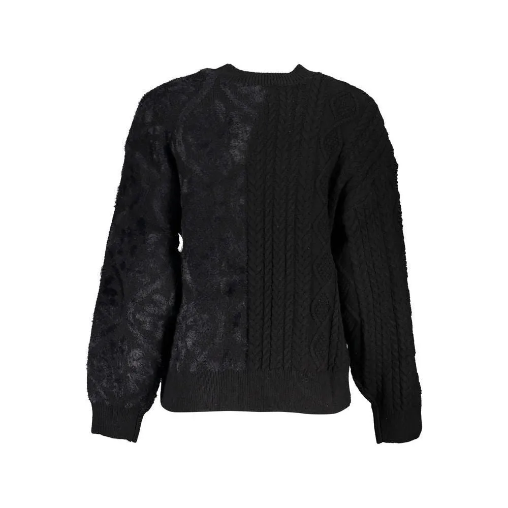 Desigual Elegant Turtleneck Sweater with Contrast Details