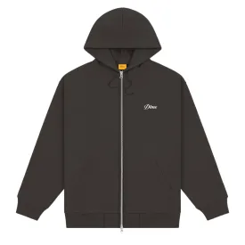 Dime Cursive Zip Hoodie Vintage Black