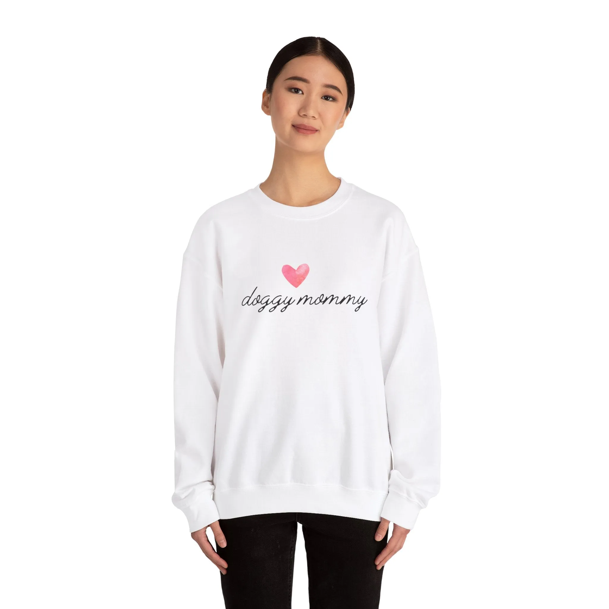 Doggy Mommy Classic Crewneck Sweatshirt with Heart Dog Lovers Gift