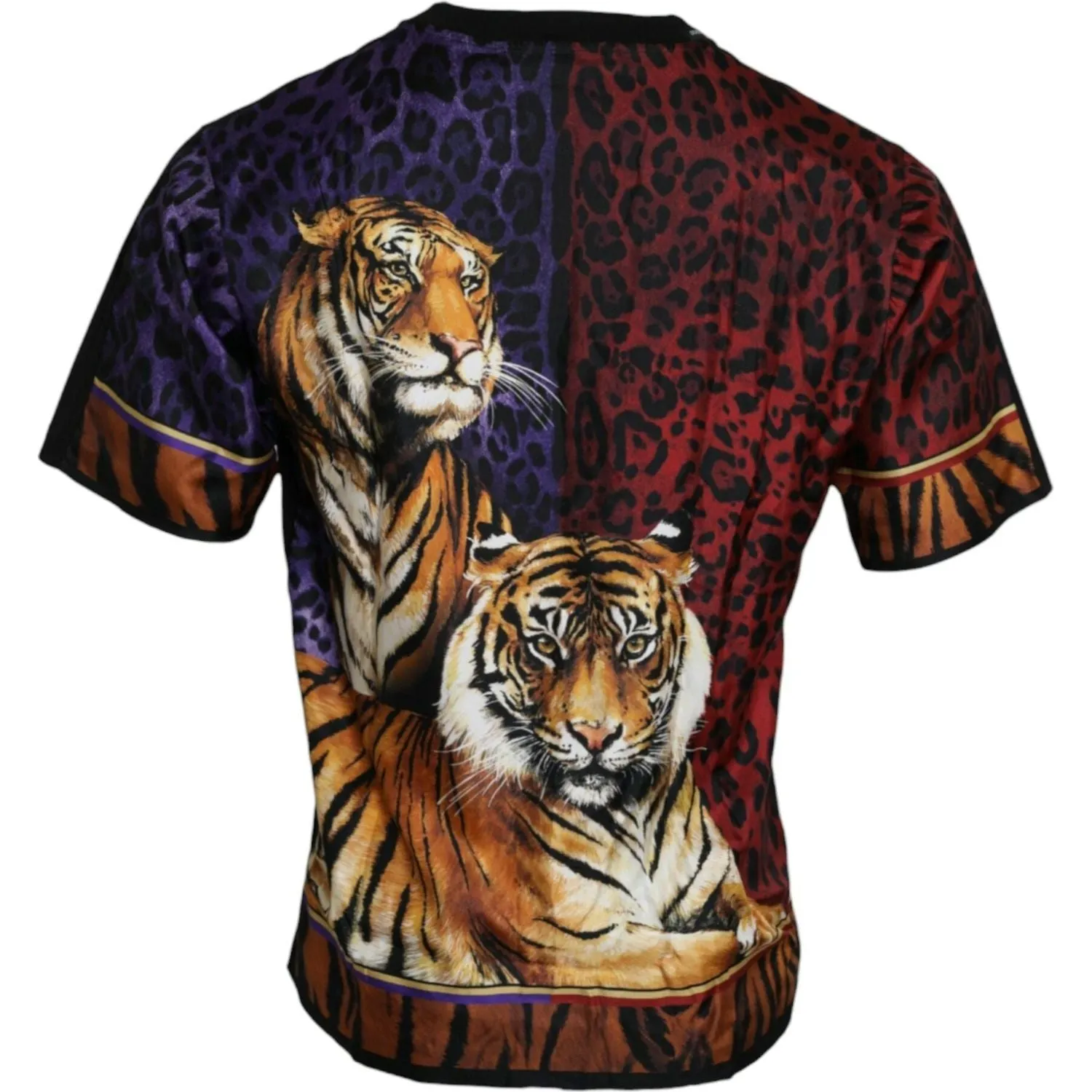 Dolce & Gabbana Multicolor Tiger Print Cotton Short Sleeves T-shirt