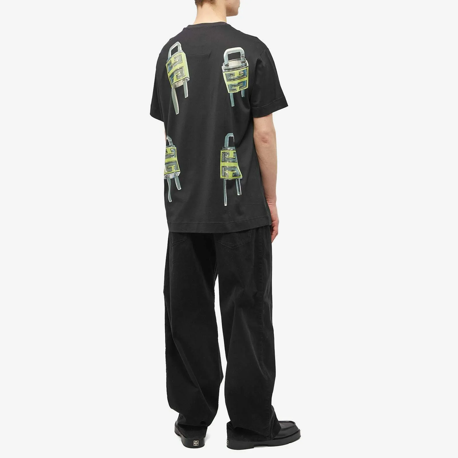 GI - Men 'Black' 4G Lock Graphic Printed Oversized T-Shirt GI796