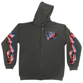 Hot Leathers GMZ4532 Men’s Charcoal 'Hoop Eagle Hoodie'