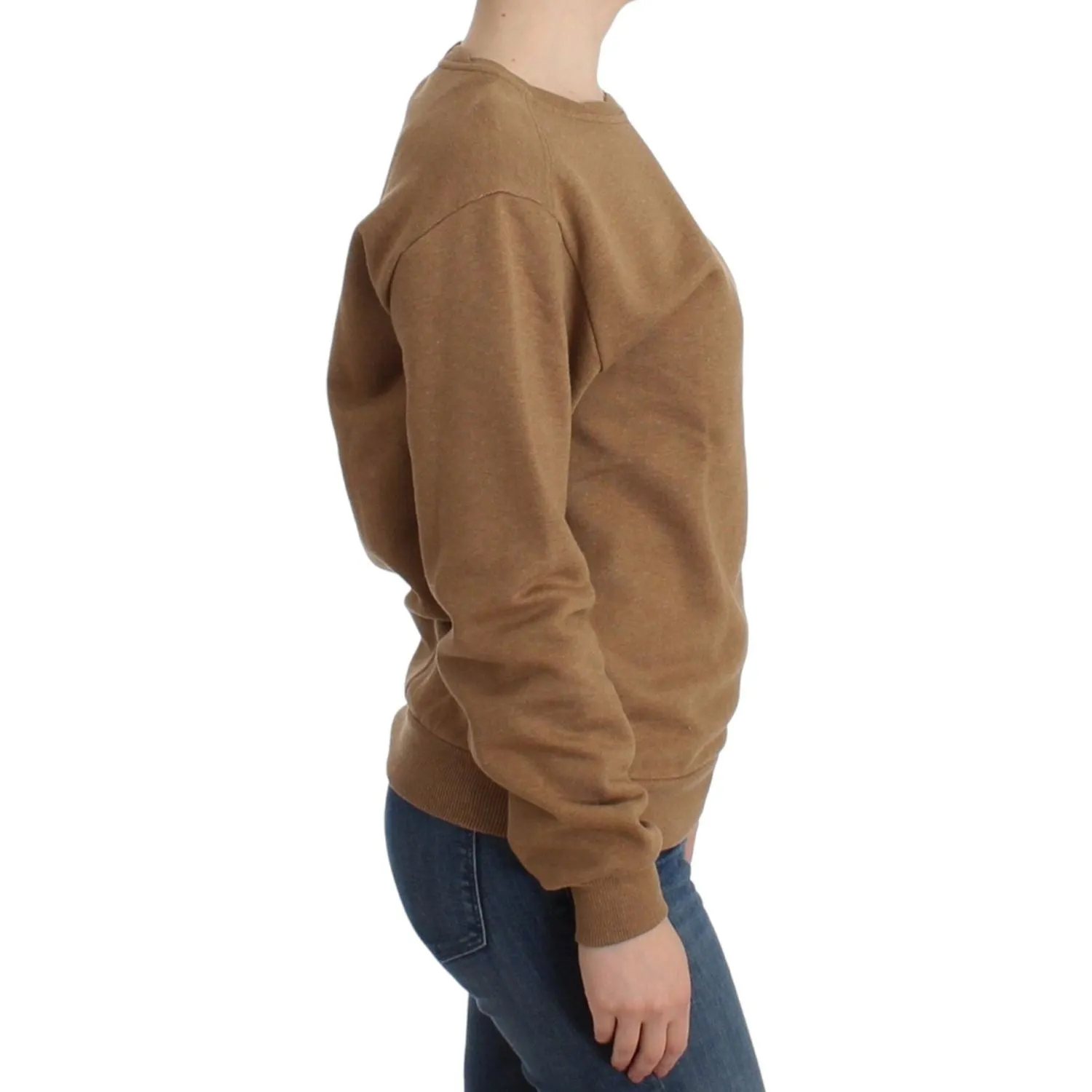 John Galliano Chic Brown Crewneck Cotton Sweater