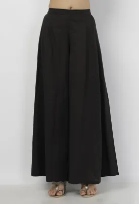 Kaani Black Plain Cotton Kali Palazzo