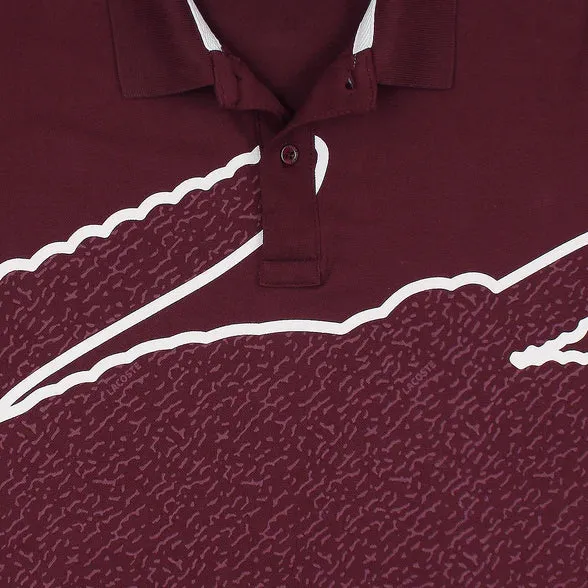 LC - Men 'Burgundy' Lacoste Logo Printed Polo LC886