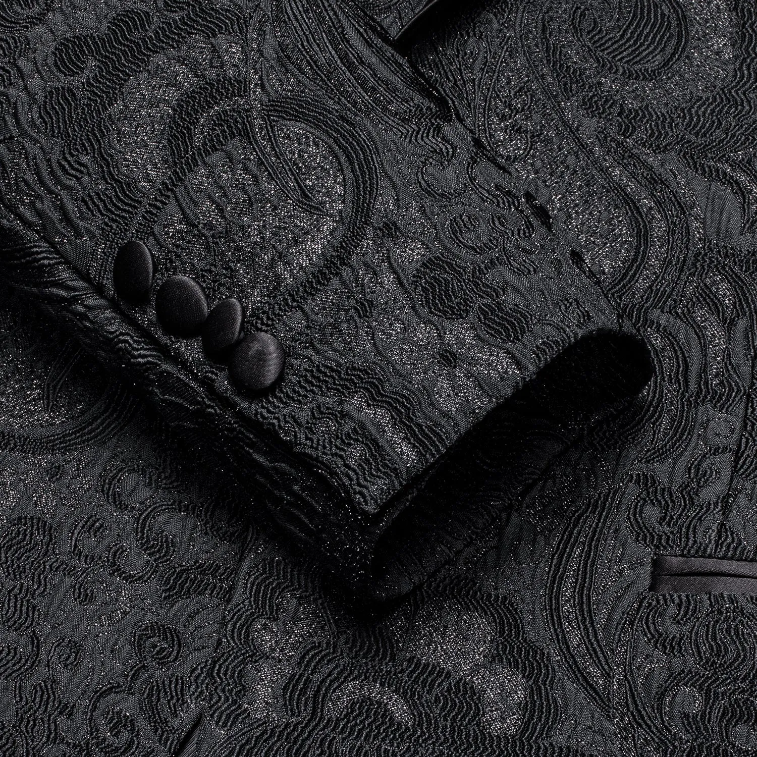 Luxury Black Paisley Men's Suit Set