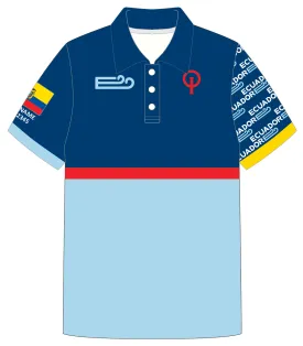 MEN POLO SHIRT TOP SHORT SLEEVE BLUE | TEAM ECUADOR OPTIMIST | PSNLZ'D