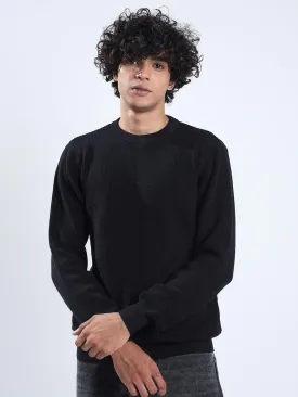 Men's Black Cotton Sweater