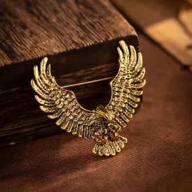 Men's Retro Eagle Spreading Wings Brooch