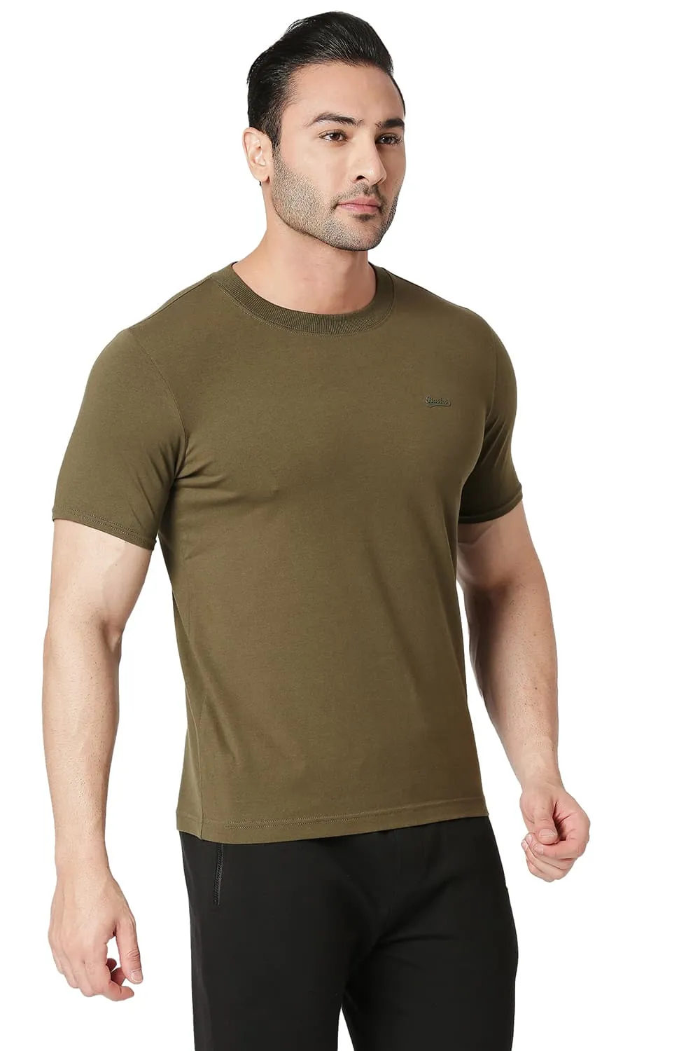 Muscle Fit Cotton Stretch Crew T-shirt