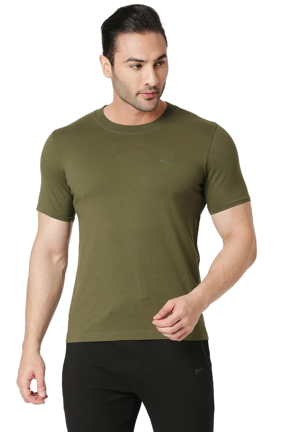 Muscle Fit Cotton Stretch Crew T-shirt