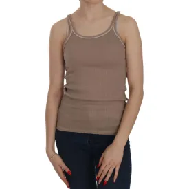 PINK MEMORIES Chic Brown Sleeveless Spaghetti Strap Top