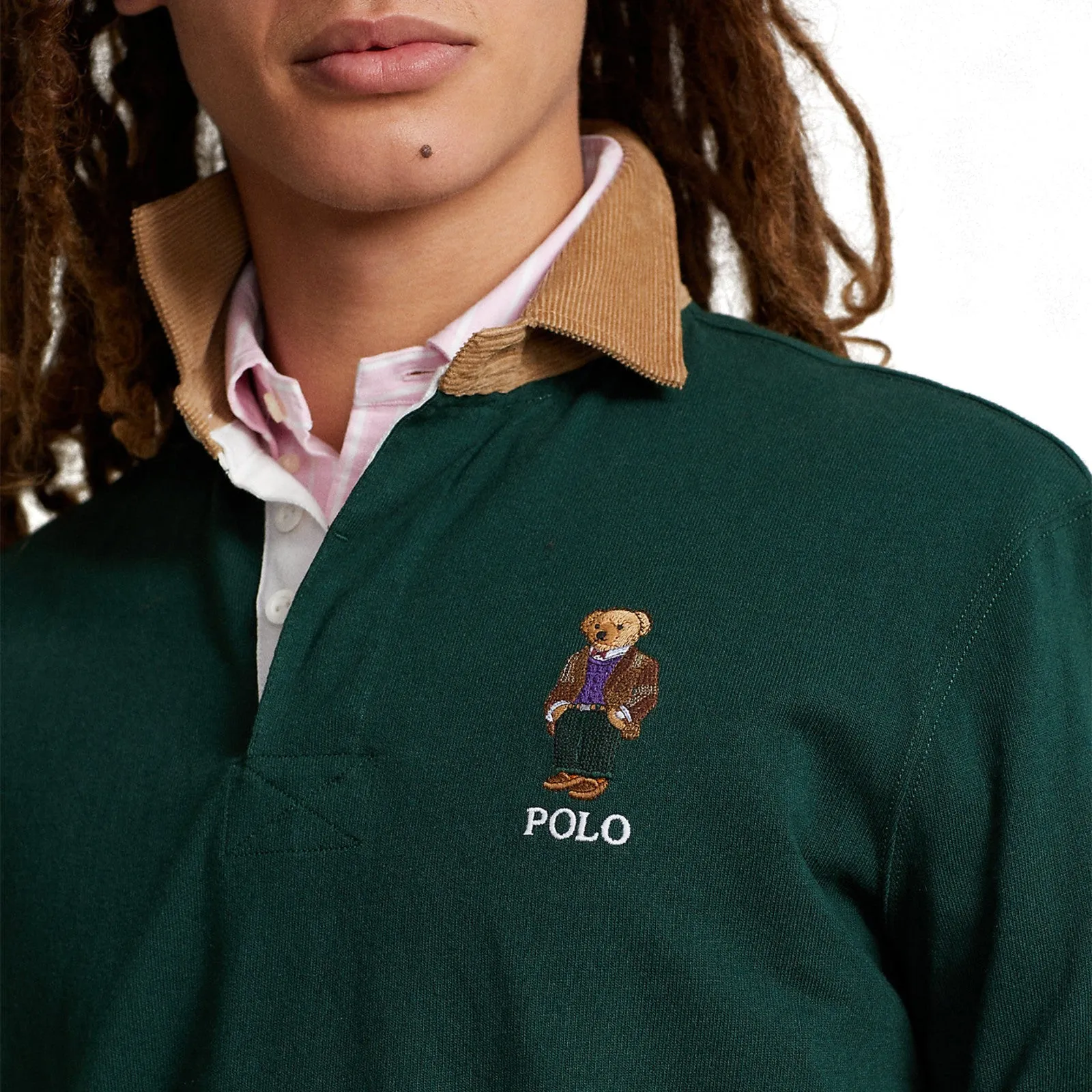 Polo Ralph Lauren Classic Fit (College Green)  Polo Bear Men's Rugby Shirt 710878638003