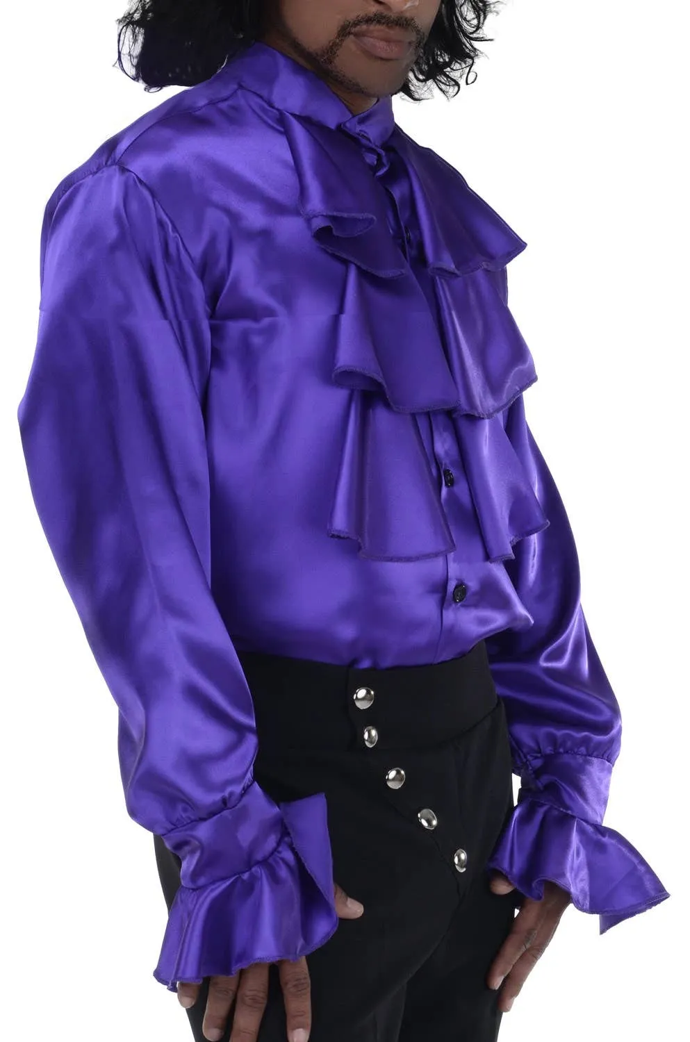 Pop Star Prince Mens Plus Size Purple Costume Shirt