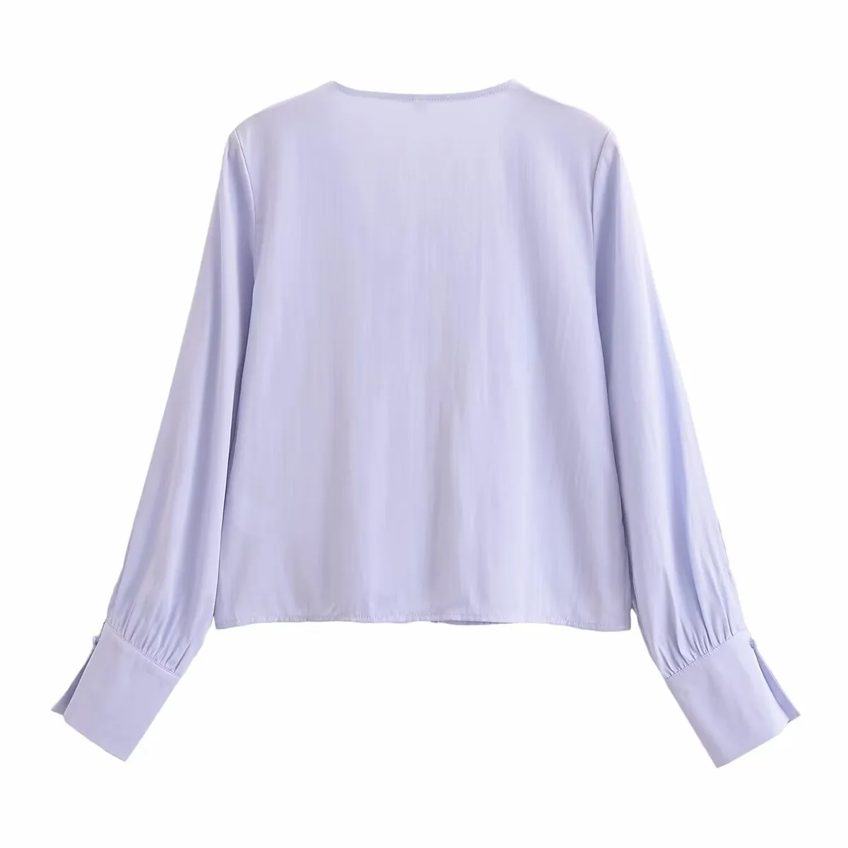 Spring Slim Fit Slimming Elegant French Ruffled Gentle V neck Blouse Women Shirt