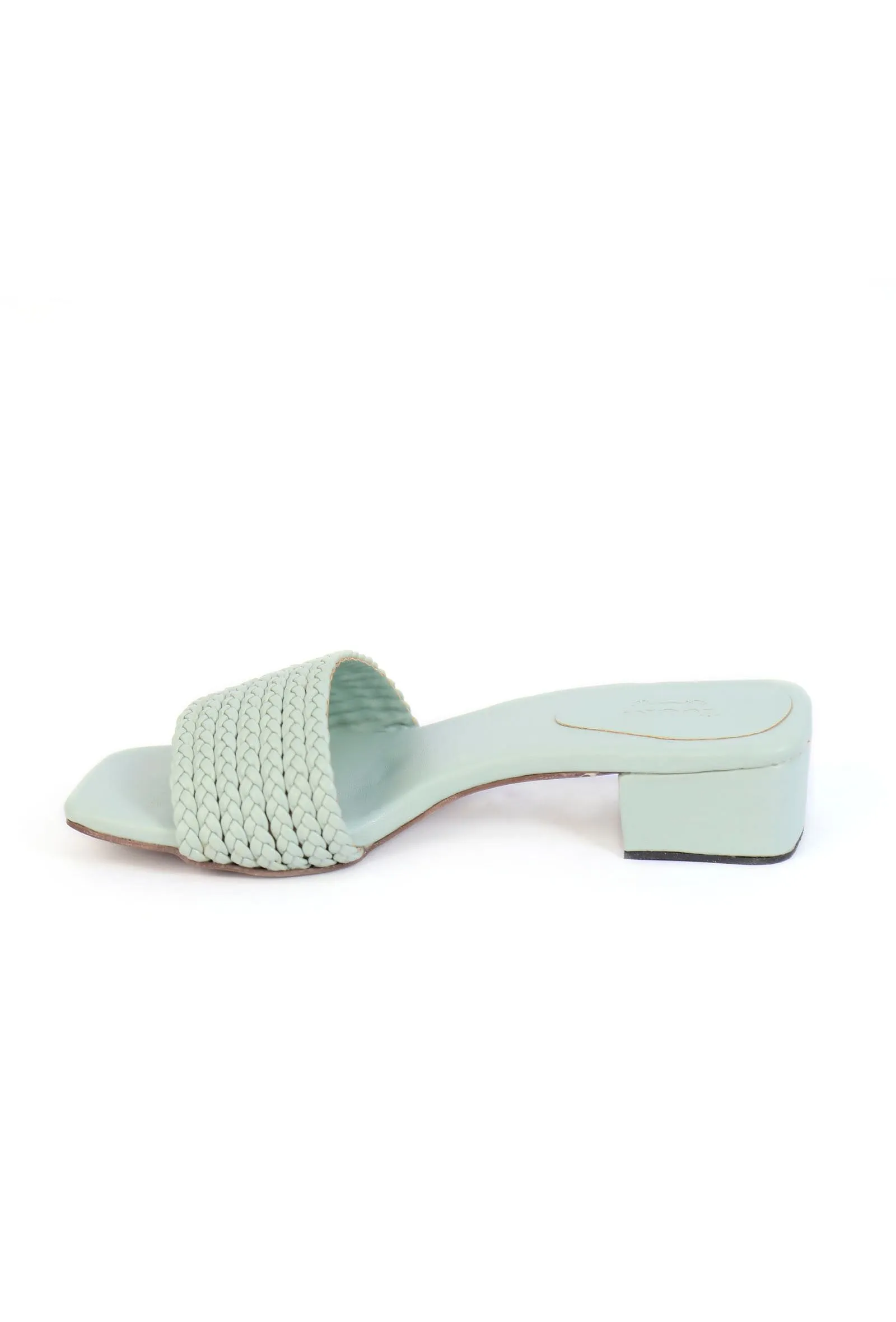 Teal Mint Cruelty Free Leather Heels