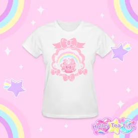 Teatime Fantasy Women's White Cotton T-Shirt