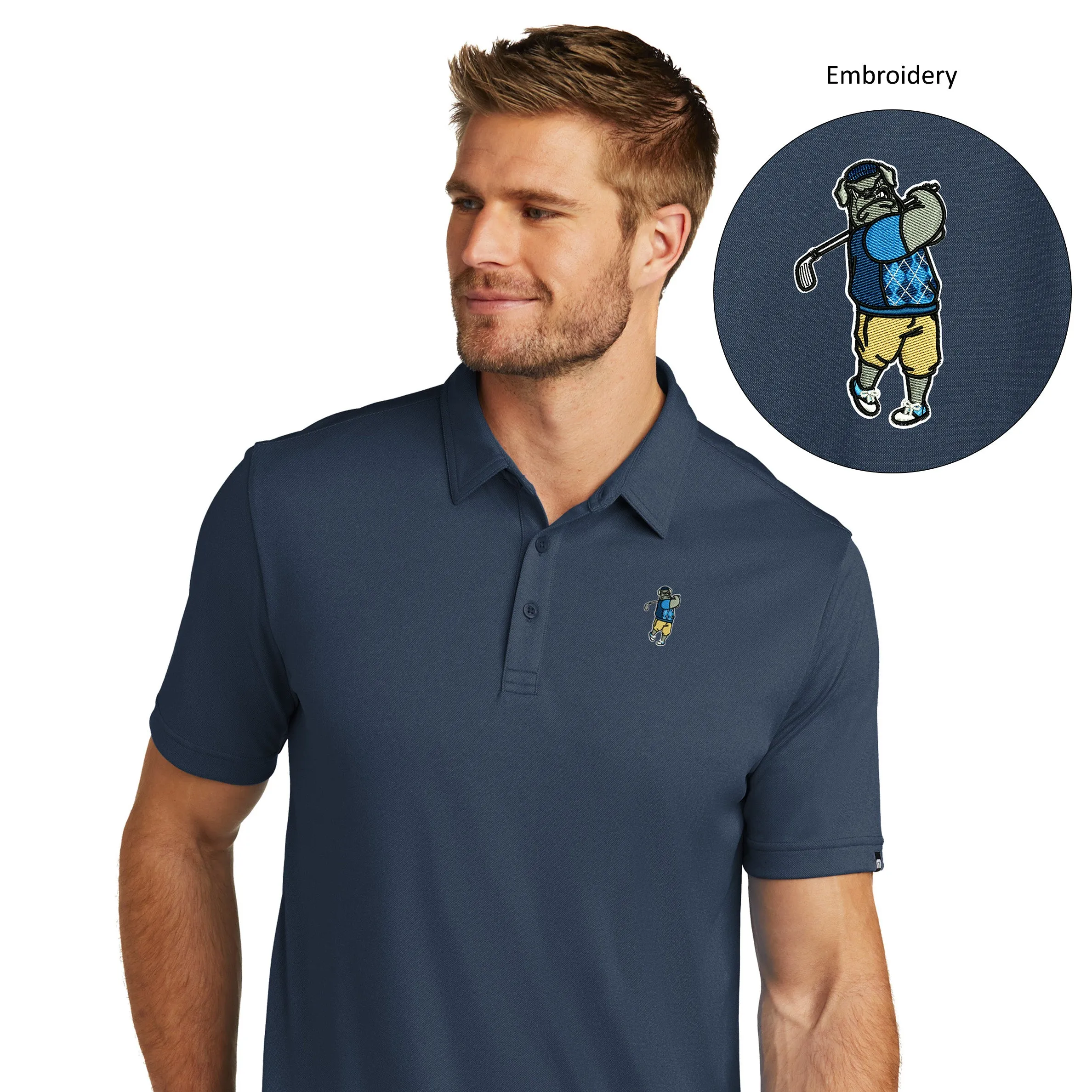 The Citadel, Spike the Golfer, Club Sport Golf, Travis Mathew Performance Polo Shirt