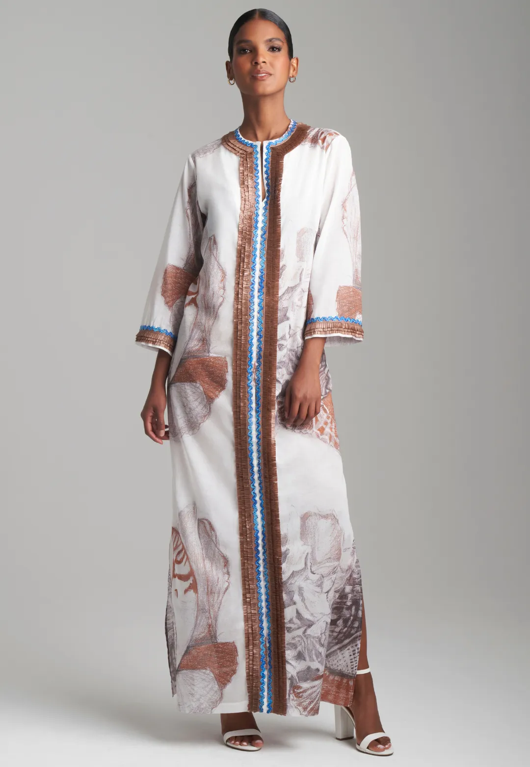 Titania Cotton Kaftan in Shellscape