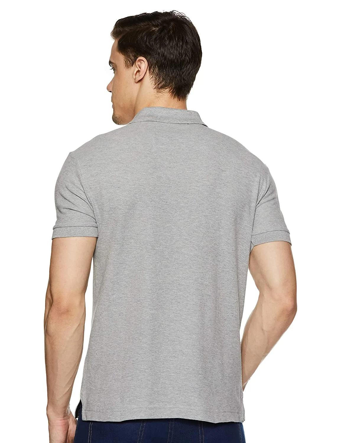 Van Heusen Men's Grey Polo neck Collar T Shirt