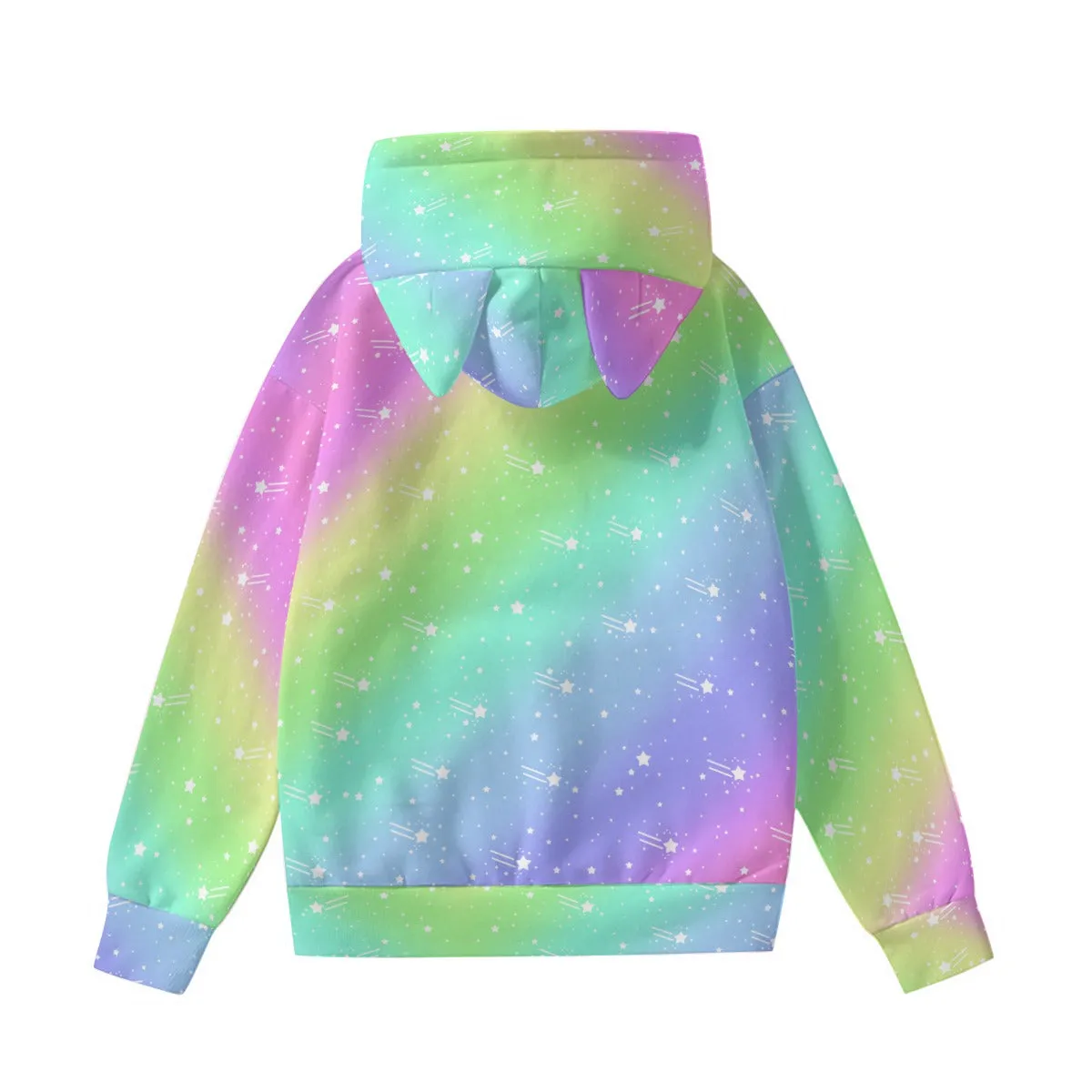 Wishful Rainbow Unisex Hoodie With Cat Ears